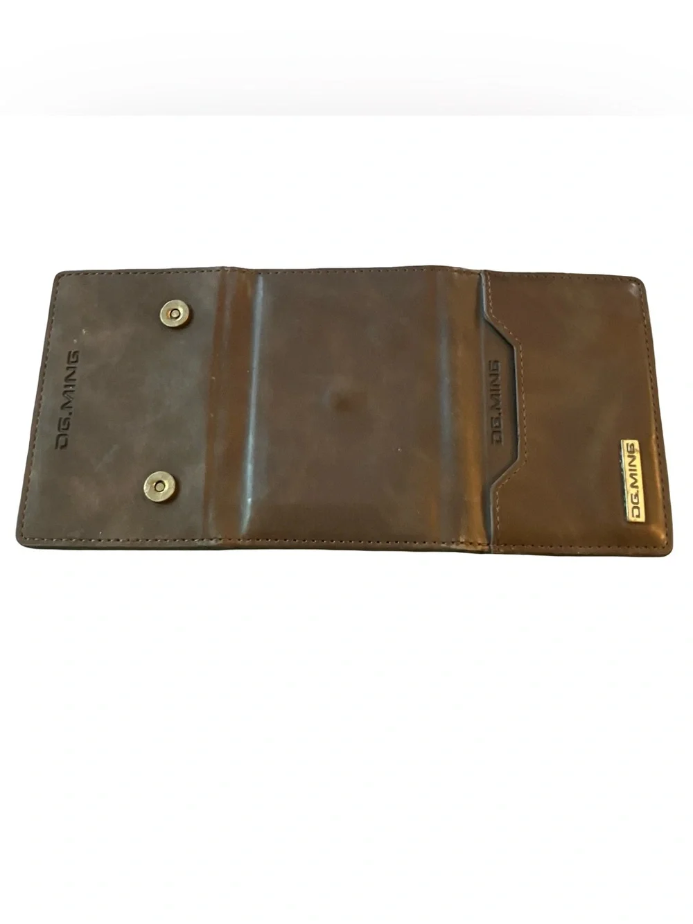 DG Ming Trifold Wallet Magnet Brown Attachment Replacement Compact Leather Like